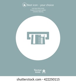 Inserting credit card - vector icon