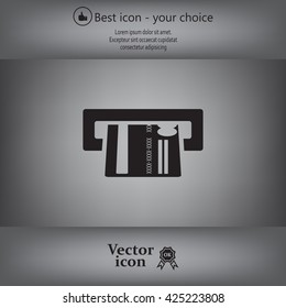 Inserting credit card - vector icon
