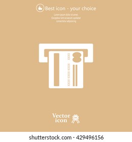 Inserting credit card - vector icon
