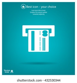 Inserting credit card - vector icon
