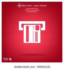 Inserting credit card - vector icon