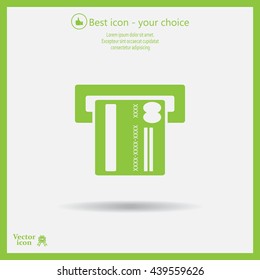 Inserting credit card - vector icon
