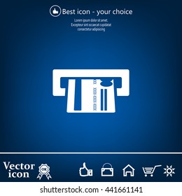 Inserting credit card - vector icon