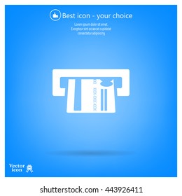 Inserting credit card - vector icon