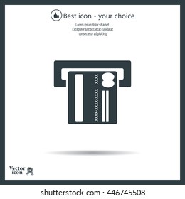 Inserting credit card - vector icon