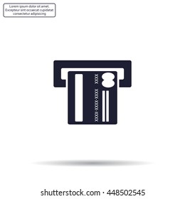 Inserting credit card - vector icon