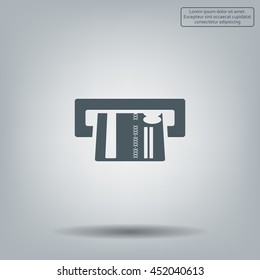 Inserting credit card - vector icon