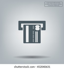 Inserting credit card - vector icon