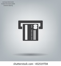 Inserting credit card - vector icon