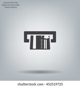 Inserting credit card - vector icon