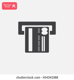 Inserting credit card - vector icon