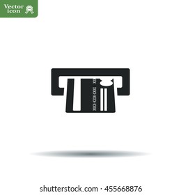 Inserting credit card - vector icon