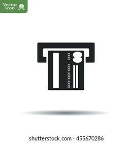 Inserting credit card - vector icon