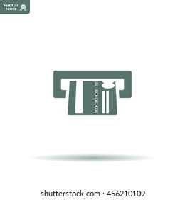 Inserting credit card - vector icon