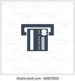 Inserting credit card - vector icon