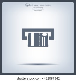Inserting credit card - vector icon