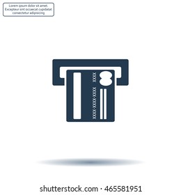 Inserting credit card - vector icon
