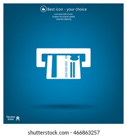 Inserting credit card - vector icon
