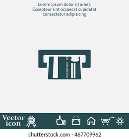 Inserting credit card - vector icon