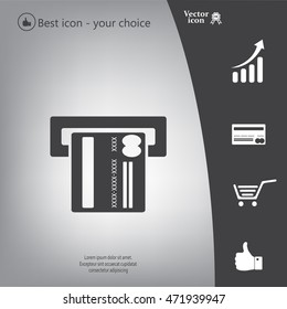 Inserting credit card - vector icon