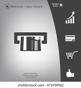 Inserting credit card - vector icon