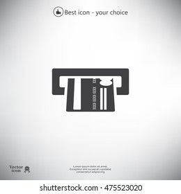 Inserting credit card - vector icon