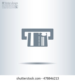Inserting credit card - vector icon