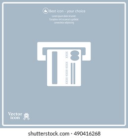 Inserting credit card - vector icon