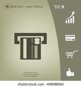 Inserting credit card - vector icon