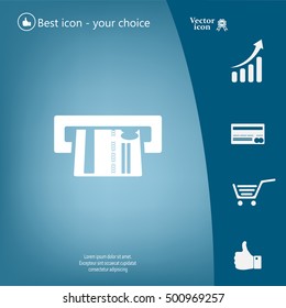 Inserting credit card - vector icon