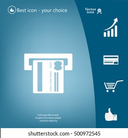 Inserting credit card - vector icon