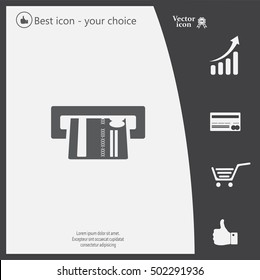 Inserting credit card - vector icon