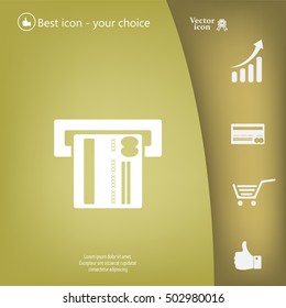 Inserting credit card - vector icon