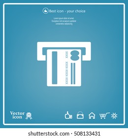 Inserting credit card - vector icon