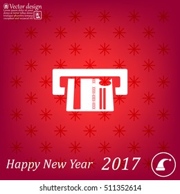 Inserting credit card - vector icon