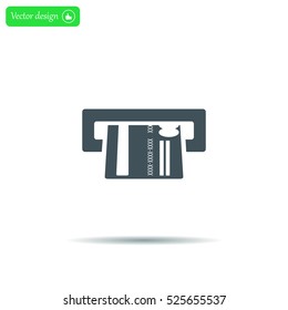 Inserting credit card - vector icon