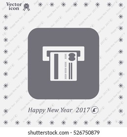 Inserting credit card - vector icon