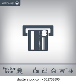 Inserting credit card - vector icon