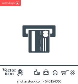 Inserting credit card - vector icon