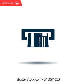 Inserting credit card - vector icon