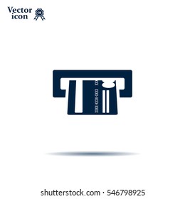 Inserting credit card - vector icon
