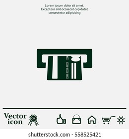 Inserting credit card - vector icon