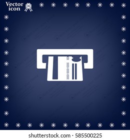 Inserting credit card - vector icon