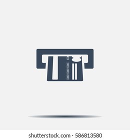 Inserting credit card - vector icon