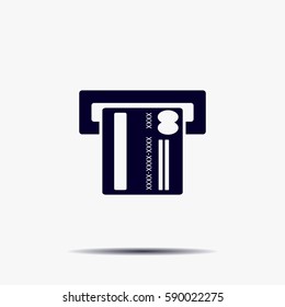 Inserting credit card - vector icon