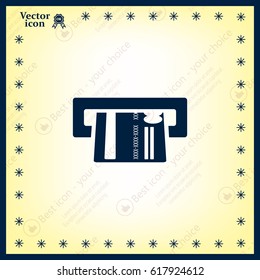 Inserting credit card - vector icon