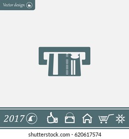 Inserting credit card - vector icon