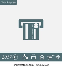 Inserting credit card - vector icon
