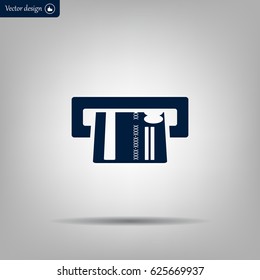 Inserting credit card - vector icon