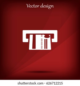 Inserting credit card - vector icon